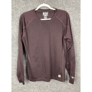 Carhartt Shirt Women's XL 16/18 Long sleeve Thumb Hole Maroon Force